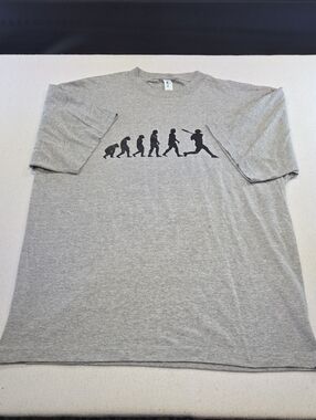 Suna Men's Grey Graphic Evolution Baseball T-Shirt